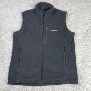 Montbell Vest Mens Extra Large Gray Climaplus 200 Fleece Full Zip Pockets